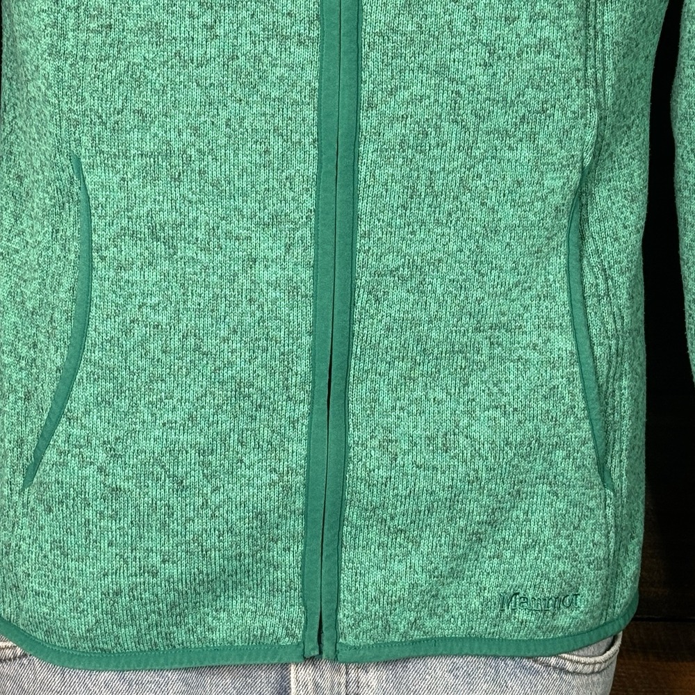 Marmot Norhiem Sweater Knit Fleece Jacket Women's Med Gorpcore Heather Green - Picture 13 of 16